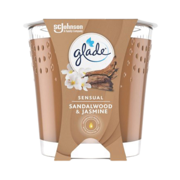 Glade Duftkerze Sensual Sandalwood und Jasmine, im Glas, 112g